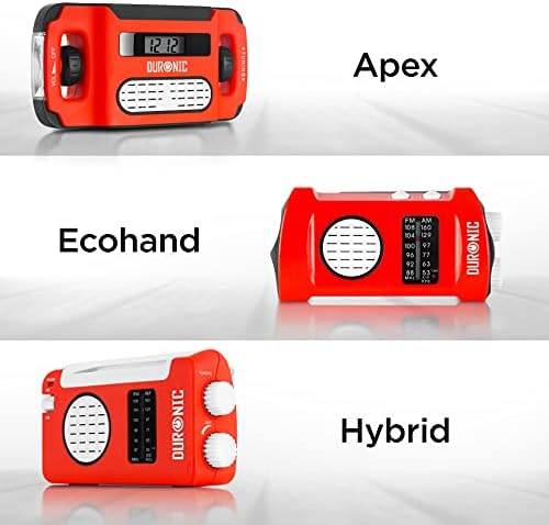 Duronic Hybrid Radio pogodowe z korbką | zasilane solarnie dynamo lub USB | radio turystyczne solarne akumulatorowe | przenośne 300 mAh | na długie wędrówki, wyjazd pod namiot, w domu lub w ogrodzie