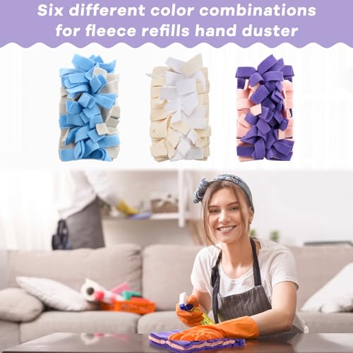 Image of Zubebe 3 Pcs Reusable Duster Refills Fleece,Classic Color | Soft Polyester Fiber Flat Duster Refill Multi Surface Washable Cleaning Pad Tools for Home, Blinds, Car, Pet, Furniture, Fans
