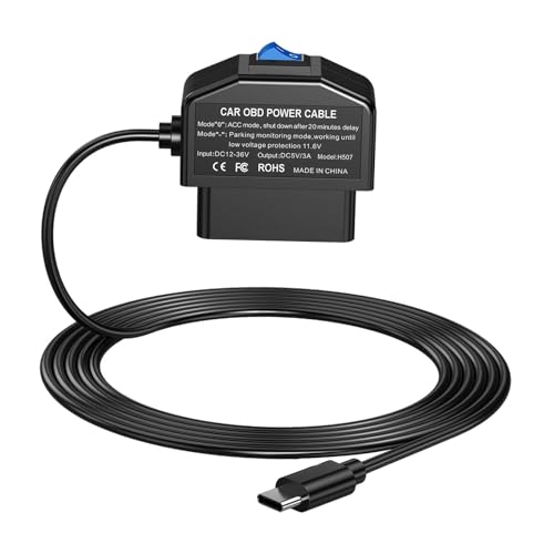 Qianly Cable Alimentación con Botón Interruptor USB Resistente Kit Doble Modo Protección Voltaje Bajo Adecuado para Cáma, Detección de Vibraciones