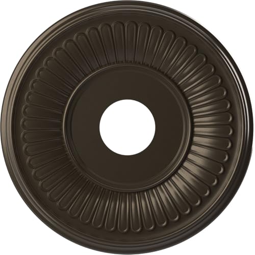 Image of 16 inchOD x 3 1 /2 inchID x 1 inchP Berkshire Thermoformed PVC Ceiling Medallion (Fits Canopies up to 7 inch), Metallic Dark Bronze