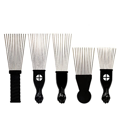 Peine afro metálico de dientes anchos para cabello rizado miniatura 5