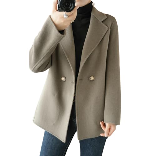 Veste courte en cachemire femme manteau tweed double face automne