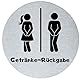 stahl-design-tebart Hinweisschild Piktogramm rund 7,5 cm Edelstahl selbstklebend 3M Klebefläche graviert Edeloptik elegante Beschilderung langlebig WC Getränkerückgabe- 7,5x7,5x0,1cm