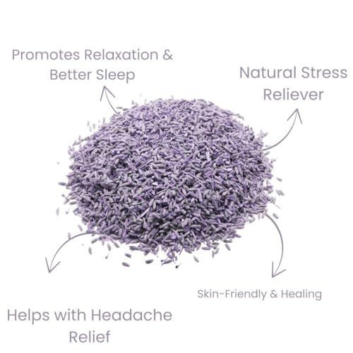 Image of HERBALPRASH Dried Lavender Buds - 50g | 100% Natural & Fragrant | Culinary Grade for Tea, Baking, Aromatherapy & Skincare | Stress Relief & Relaxation