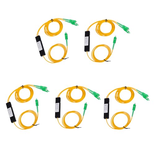 fyboptwu - SC APC 1X2 Singlemode Fiber Optical Splitter FBT Fiber Optical Splitter SC/APC 1:2 Fiber Optic Pigtail Splitter for Fibre Optical Communication System Tapered Box Splitter, 5pcs