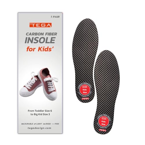 Kids Carbon Fiber Insoles for Idiopathic Toe Walking - 1 Pair - Rigid Shoe Inserts to Correct Tiptoe Walking - Toddlers and Big Kids Insert (Big Kid 4)