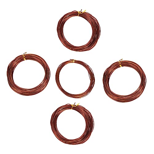 Outanaya 5Rolls Aluminum Bonsai Wires Practical Training Wire for Gardening Easy to Bend Resistant for Plant Support and DIY Craft Projects