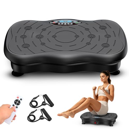 Vibration Plate Exercise Machine for Lymphatic Drainage Weight Loss Whole Body Workout Vibration Fitness Platform Home Training Equipment Sport Gym for Weight Loss Fat Burner for Women Men