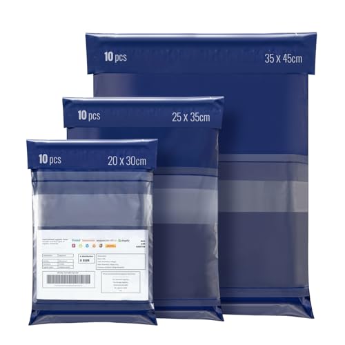 Wemk Bolsas para Envíos, 30 Pcs Sobres Envíos Vinted, 3 Tamaños, Bolsas Sobres Correo Plástico, Autoadhesivos, Impermeable, Opaco