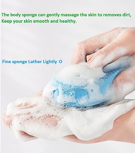 Mulpg 2Pcs Exfoliating Bath Sponge For Shower,Cleanses Skin Of Dirt And Excess Oil, Dead Skin Remover For Body,Shower Sponge For Women,Kids,Pregnant,Adults #TOP2