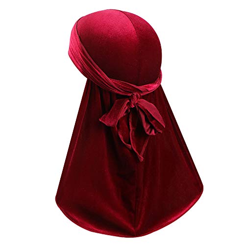 Luxury Velvet Wave Durag - Soft Durag Headwraps with Extra Long Tail and Wide Straps for 360 Waves