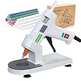 Hot Glue Gun Kit, MONVICT 40W Mini Glue Gun with Fine Tip & 30 Glue Sticks, Suction Cups Stand &...