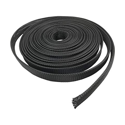 MHUI PET Expandable Braided Sleeving Black Braided Cable Sleeve 10M/32.8Ft for The Office Line Management Automotive Wiring Harness,8mm/32.8ft Cover