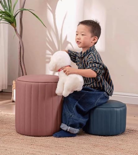 Petit tabouret moderne vert clair 32x21cm pour enfants et salon - 5
