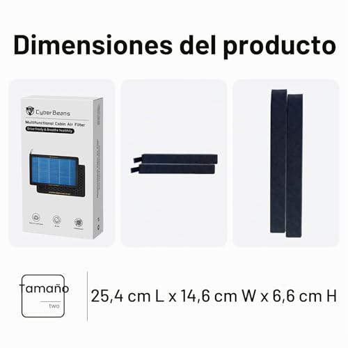 Miniatura 7 de Cyberbeans - Repuesto De Aire Acondicionado Con Carbón Activado Para Tesla Model 3 Model Y Hepa, Accesorios De Filtro De Aire De Cabina 2016-2024 2025 Juniper Highland Versión Mejorada Paquete De 2