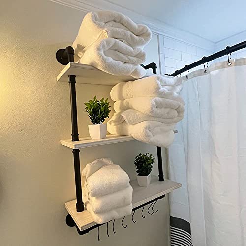 ROGMARS-Industrial-Pipe-Shelving-Bathroom-Pipe-Shelves-with-Towel-Bar3-Tier-24-inch-Retro-White-Rustic-Farmhouse-Pipe-Industrial-Wall-Shelves-Bathroom-Shelves-Over-Toilet-for-Storage ROGMARS Industrial Pipe Shelving Bathroom Pipe Shelves with Towel Bar3 Tier 24 inch Retro White Rustic Farmhouse Pipe Industrial Wall Shelves Bathroom Shelves Over Toilet for Storage