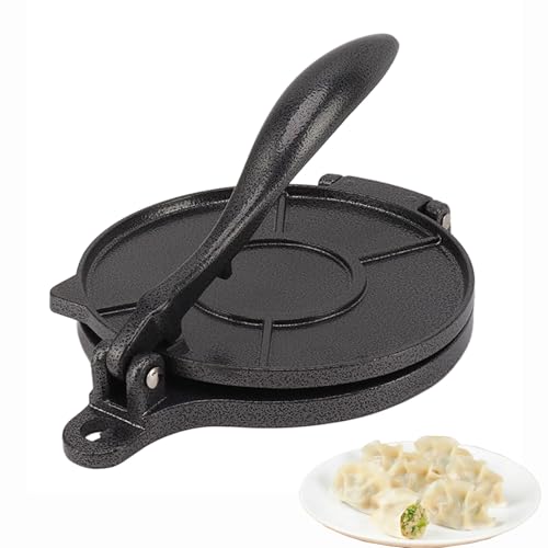 Tortilla Press, Aluminum Alloy Flour Tortilla Press Tortilla Maker Heavy Duty Tortillera Pataconera Roti Maker Taco Maker Taco Press Dough Press Quesadilla Maker for Pizza Pie Patty Making(16cm-Black)