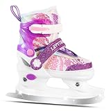 LEVYTEMP Adjustable Snowflake Ice Skates for Kids Boys Girls, Comfort Lining Ice Skating Shoes Every Winter Adventure for Beginner - Sizes Small Ages 5-8,Purple
