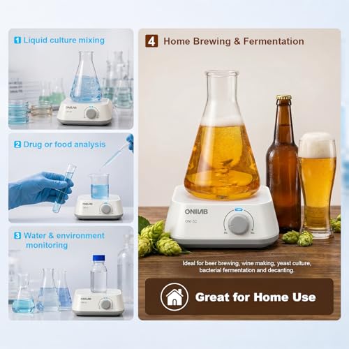 Image of ONiLAB Magnetic Stirrer with Stir Bar, Speed Range 300-2000RPM,Magnetic Mixer Max Stirring Capacity 3000ml(No Heating)