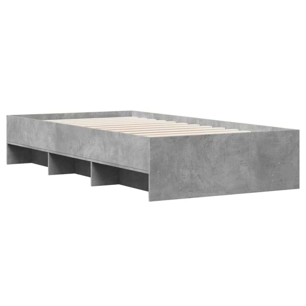 Rama łóżka, łóżko rodzinne, łóżko podwójne, meble do sypialni, rama łóżka betonowa szara, 90 x 200 cm materiał drewnopochodny