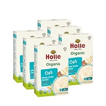 Holle Organic Baby Cereal - Whole Grain Oat Cereal for Baby - Quick and Easy to Prepare as an Organic Baby Oatmeal for Children Over 6 Months - 6 Pack With Fiber & Vitamin-Rich Whole Grain Kernel