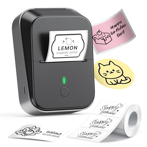 PM260 Label Maker Machine with Tape, 2 Inch Label Maker Bluetooth Label Printer, Inkless Portable Labeler for Home, Kitchen, School, Office Organization, Black