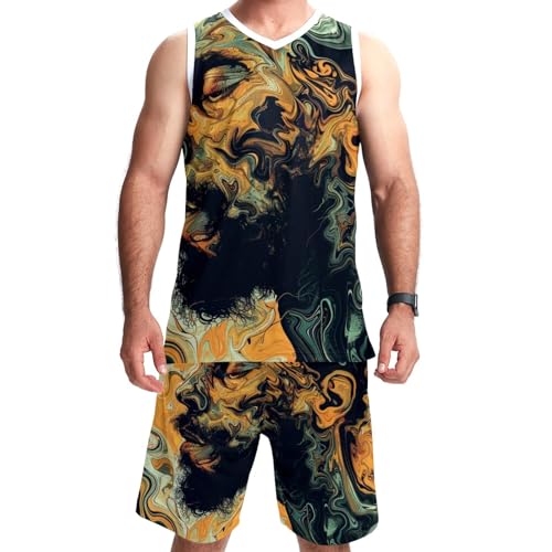 Combinaison de basket-ball homme avec poches vêtement sport ample grande taille 5XL
