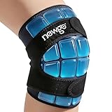 NEWGO Ice Pack for knee, 1 Hour Long Coldness Knee Ice Pack Wrap After Replacement Surgery with Ice Grid Gel Design, Soothing Cold Therapy for Meniscus Tear and ACL, Sports Injuries, Ultra Flexible