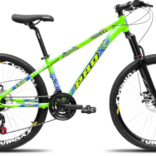 Bicicleta aro 26 Freeride PRO X Mandrake Hiten 21 Velocidades Freio a Disco Aros Vmaxx,Verde Adesivo