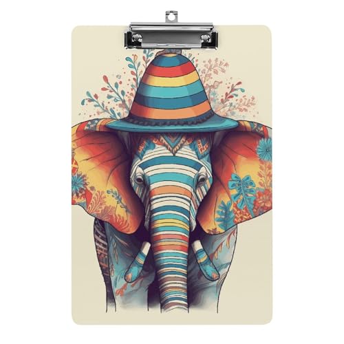 Porte-document A4 rigide imprimé éléphant idéal pour écrire partout