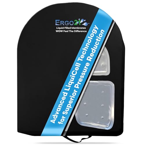 ERGO21 Lumbar Support Pillow for Office Chair, Car, Driving Seat, Auto, Lower Back Pain | Great Back Support with Liquid Filled Membranes | Small Size, (18