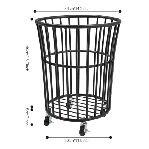 Image of Wire Metal Rolling Laundry Basket On Wheel,Wire Laundry Basket Storage Cart