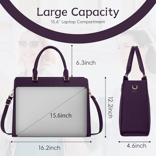 Maletín para portátil mujer 15.6 pulg impermeable cuero miniatura 6