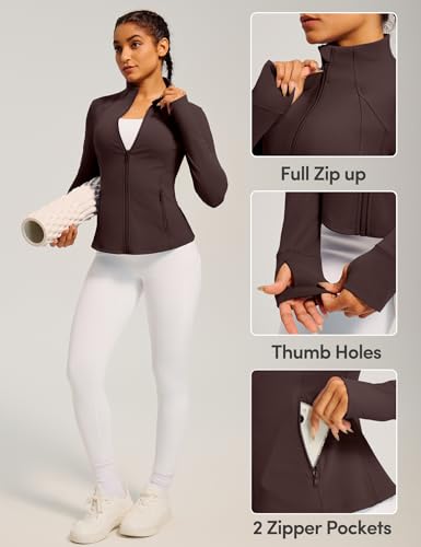 IUGA Women's Workout Jackets BBL Running Athletic Jackets Lightweight Full Zip Up Slim Fit for Women with Thumb Holes4