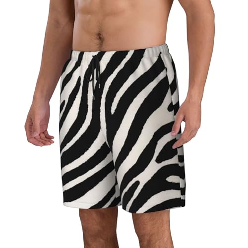 Zebra Animal Beach Short for Men Polyester Peach Skin Quick-Drying Trunks Pool Swimwear S-3xl2