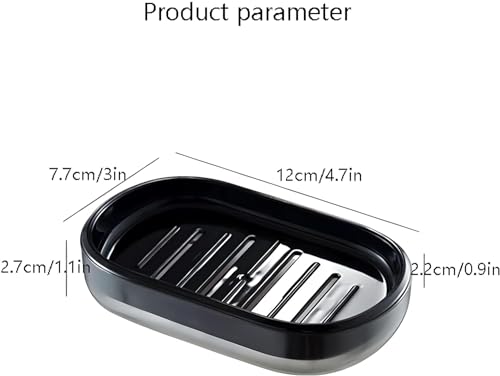 Image of Boniry Plastic 2 Pcs Super Powerful Soap Holder, Soap Case Stand Self Draining Soap Dish Holder, Box for Bathroom, Kitchen, Wash Basins Holder (Black Soap Dish)