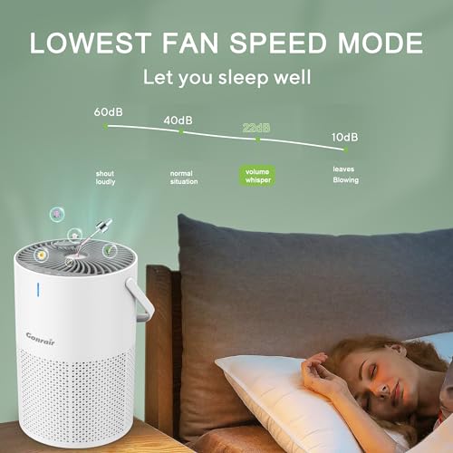 Image of Air Purifier for office home living room, bedroom, H13 True HEPA Filter (White, Air Purifier)