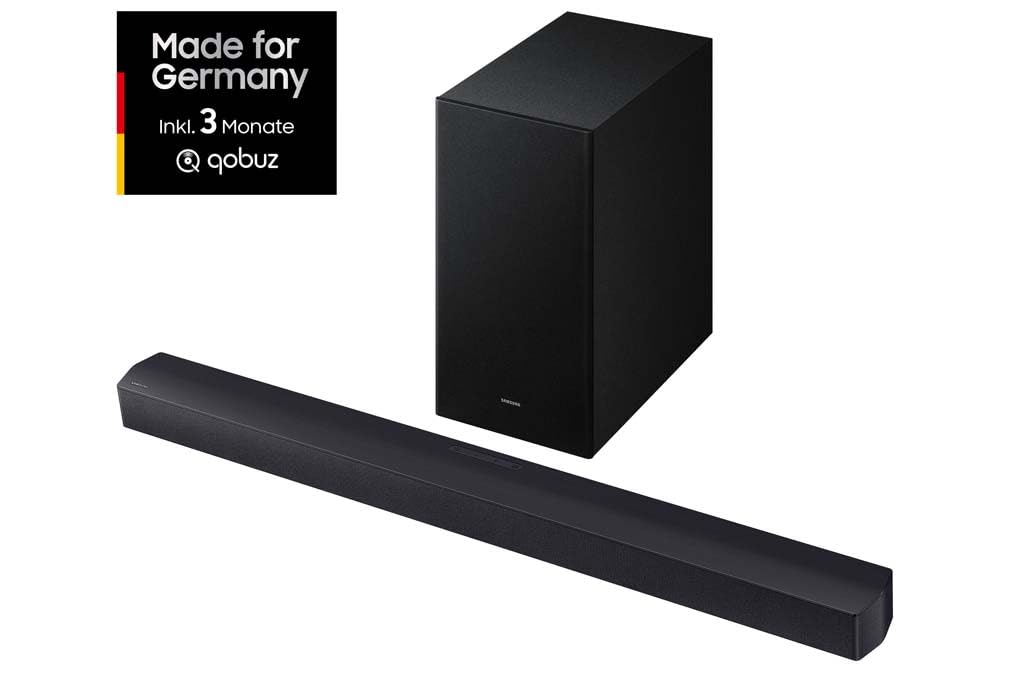 Samsung HW-B460GF B-Series 2.1-Kanal-Soundbar für Fernseher, TV-Lautsprecher mit kabellosem 6,5"-Subwoofer, Game Mode, Adaptive Sound, Bass-Boost-Modus, Virtueller Surround Sound