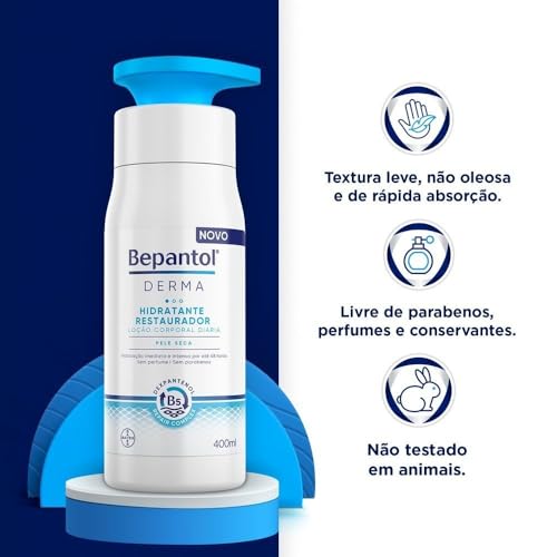 Bepantol Derma Hidratante Corporal, Restaurador para Pele Seca, 400ml