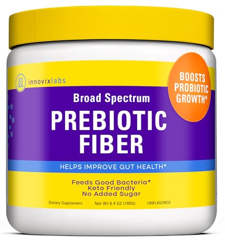 InnovixLabs Prebiotic Fiber - for Gut Health and Digestive Regularity. Prebiotic Fiber Powder Helps Boost Probiotics. Vegan, Gluten/Soy-Free. No Added Sugar. Prebiotic Powder Supplement 30-Day Supply