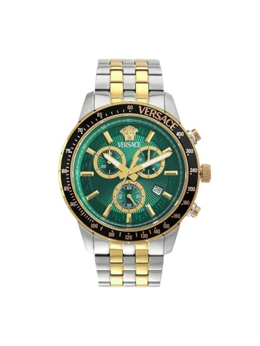 Image of Versace Sport Chrono - VEZCA 44 mm Green Dial Men Wrist Watch - VEZCA0524
