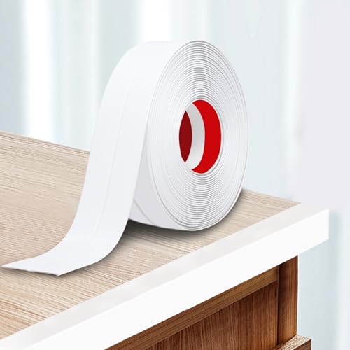 SDLDEER Protector de esquina de pared, 6 cm x 4 m, autoadhesivo, protector de esquinas y bordes flexibles, moldura de pared para paredes, suelos, ventanas, puertas (blanco)