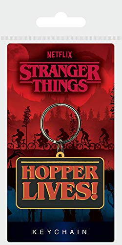 Pyramid International Stranger Things (Hopper Lives) Rubber Keychain Llavero, Multi, One Size Unisex Adulto