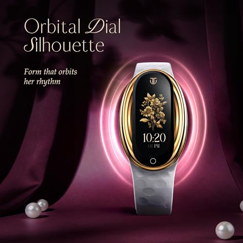 Image of Titan Orbis Women Smartwatch with 1.62 inch AMOLED Display,Luna Wellness,UV /AQI Index,Animated Watch Faces,QR Hub,Stress Monitoring,Breathe Exercise, Sleep,IP68,24 /7 Health Suite - White