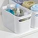 mDesign Deep Plastic Bathroom Bin with Handles - Storage Organizer for Vanity Countertop - Hold Soap, Body Wash, Shampoo, Lotion, Conditioner, Hand Towels - 10