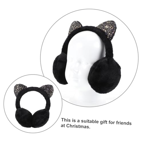 Adorable Cat Ear Earmuffs Plush Ear Warmers for Winter Outdoor Activities Foldable Design for Easy Storage for Snowboarding Skiing and More4