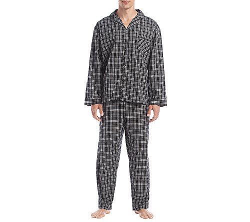 Hanes Men's Woven Plain-Weave Pajama Set
