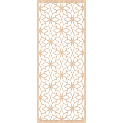 Image of Lake Decorative Pierced Fretwork Wood Wall Panels, 25 3 /8 inchW x 64 3 /8 inchH x 1 /4 inchT, Red Oak