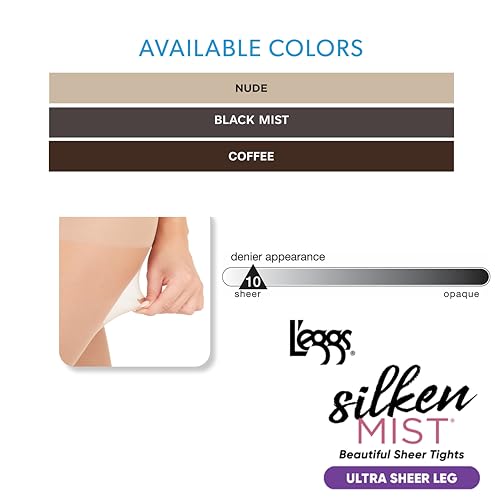 Image of L'eggs Silken Mist Women's Run Resist, Control Top, Sheer Toe, Ultra Sheer Tights