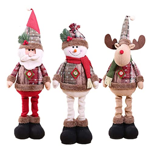 Consejos y comparativas para Comprar Muñecos de nieve para jardín para comprar online. 33 Ecojoy Navidad Santa Claus Elk ciervos muñeco de nieve adornos de muñeca retráctil decoraciones de puertas de ventana de poliéster 30Pcs decoraciones de jardín